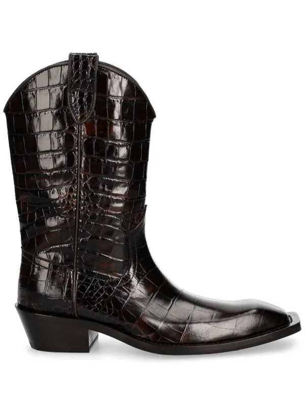 Martine Rose Leather Boots | Brown | FARFETCH