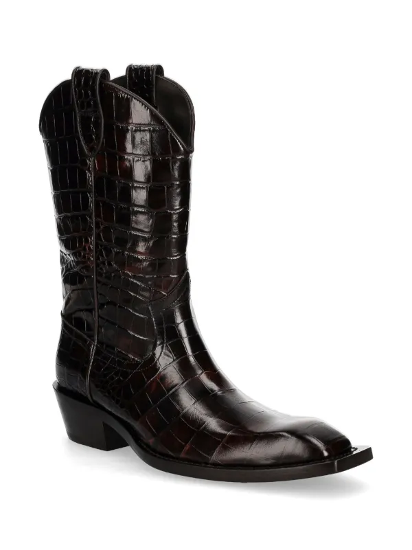 Martine Rose (マーティン・ローズ) ウエスタンブーツ Martine Rose Leather Boots | Brown | FARFETCH