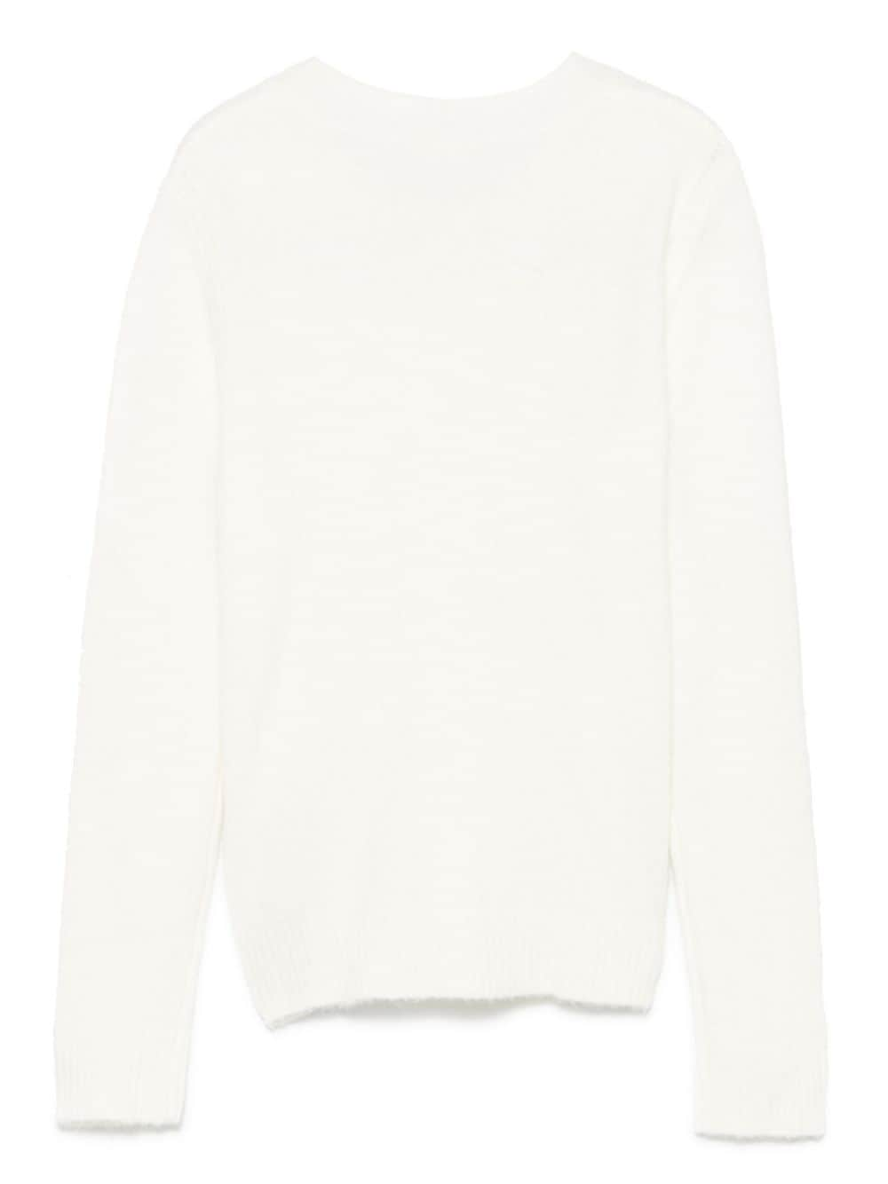 Shop Liu •jo Embroidered-logo Sweater In White