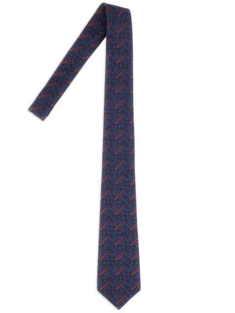 Gucci embroidered silk tie