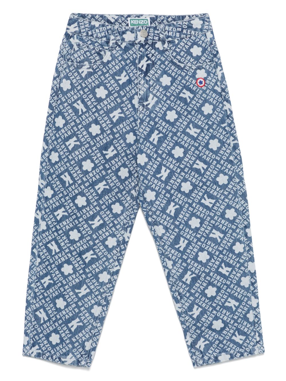 Kenzo Kids logo-print jeans - Blue