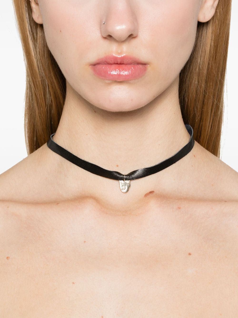 Elena Velez Leren choker - Zwart