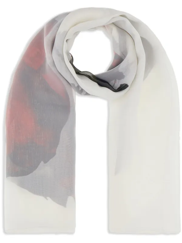 Alexander McQUEEN スカーフ ホワイト Alexander McQueen フローラル スカーフ | ホワイト | FARFETCH JP