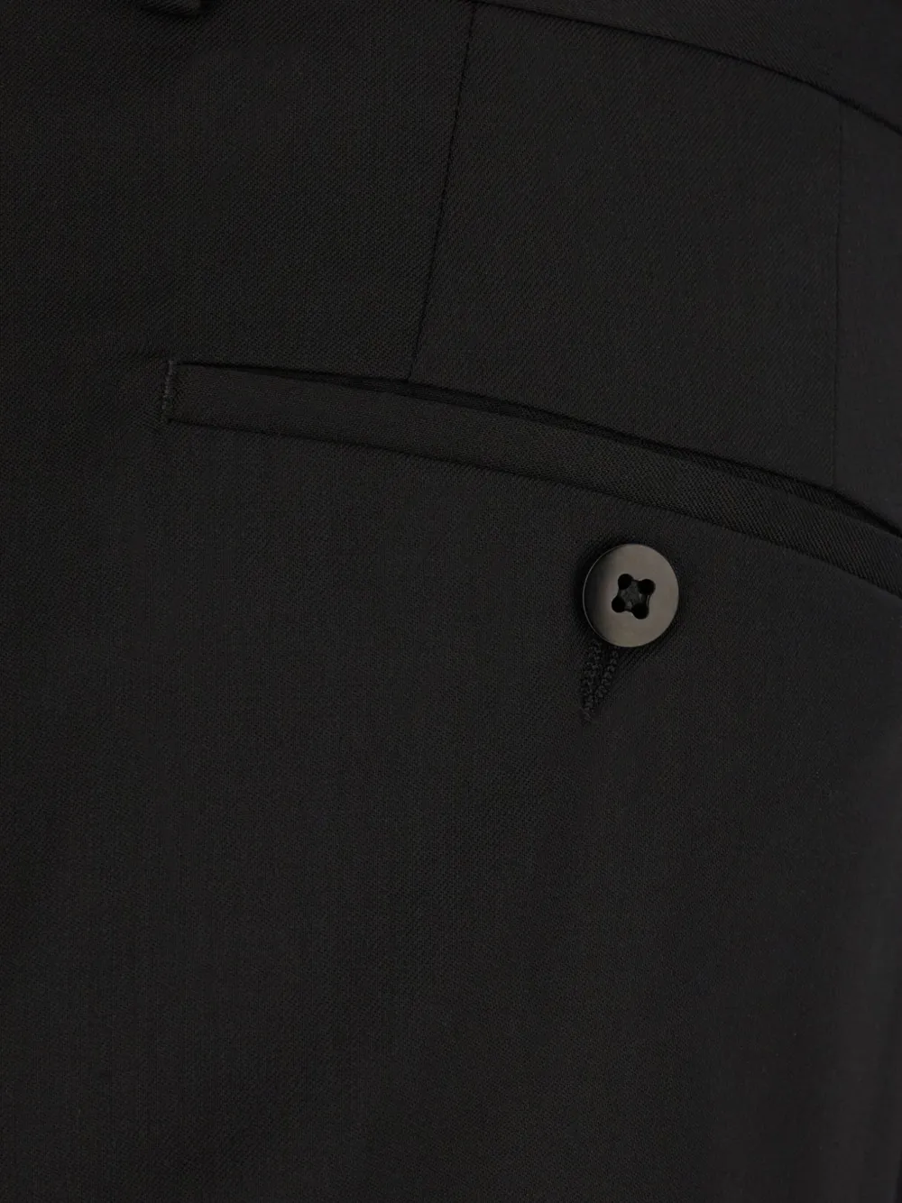 Shop Zegna Pressed-crease Tapered Trousers In Black