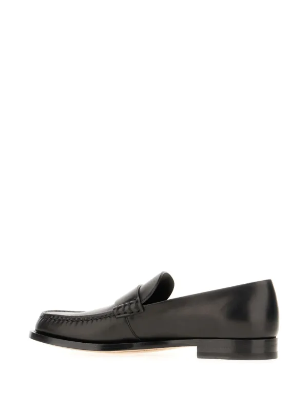 THE ROW ブラックレザー ローファー 38 The Row Novus ローファー | ブラック | FARFETCH JP