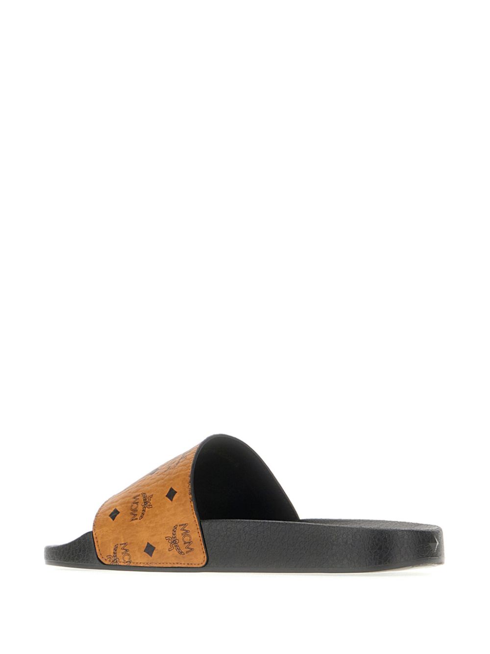 MCM Canvas slippers met print Bruin