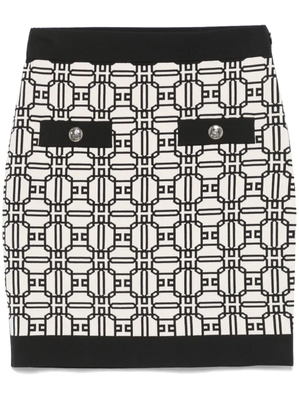 Elisabetta Franchi ロゴジャカード ミニスカート
