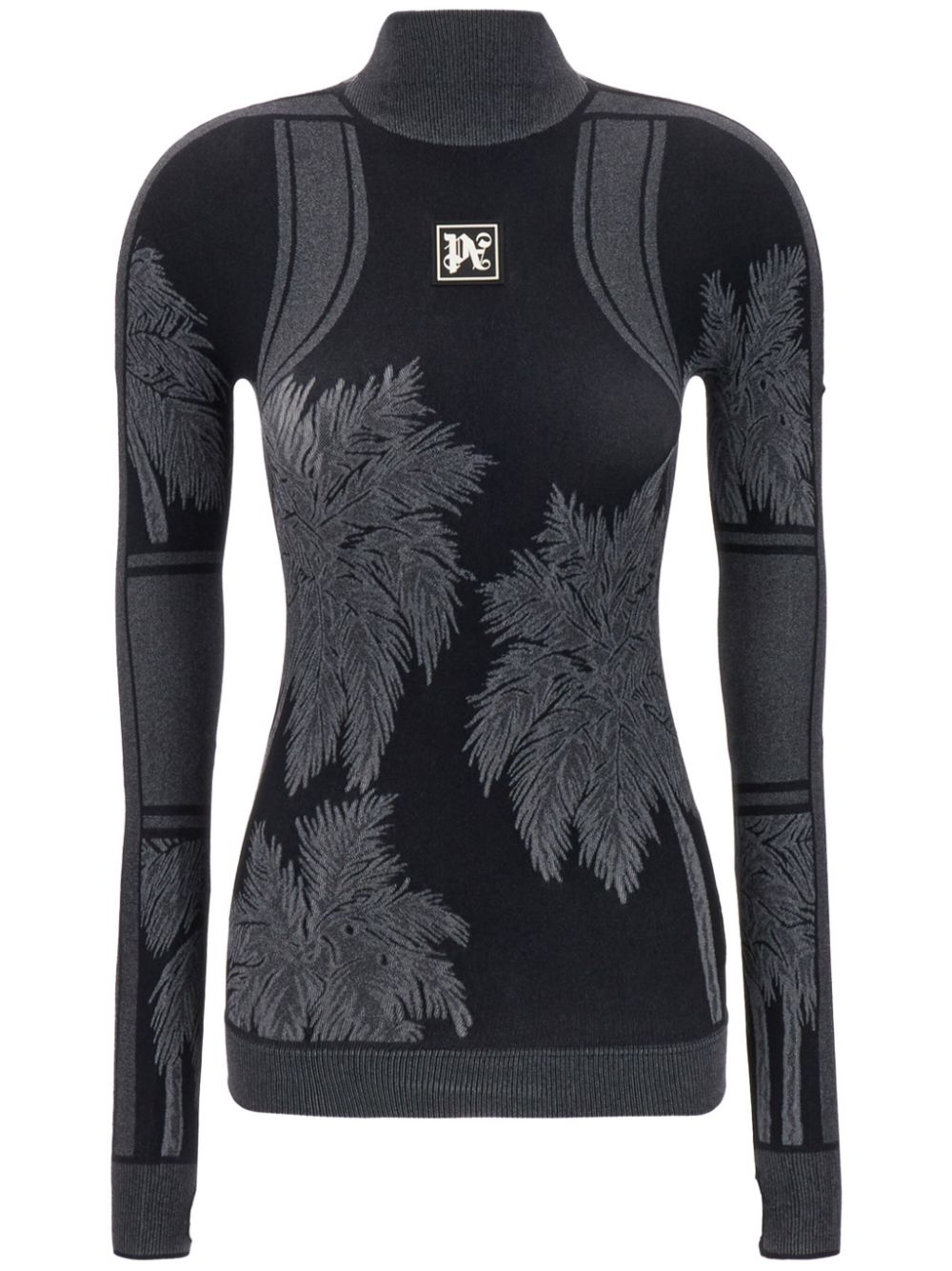 Palm Angels embroidered top - Black