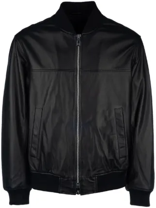 Giorgio Armani 黒レザーボンバージャケット 90s Giorgio Armani Leather Bomber Jacket アルマーニの最高級