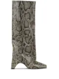 Coperni 100mm snake-print bridge boots - Green