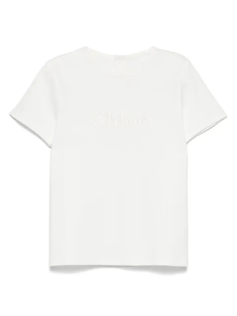 Chloé Kids logo-embroidered T-shirt