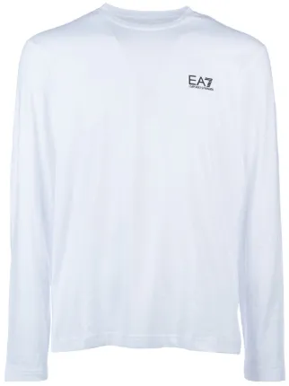 トップス EMPORIO ARMANI Y2K Logo Long Sleeve Tee Emporio Armani Logo-Print Long-Sleeve T-Shirt In Black - 24