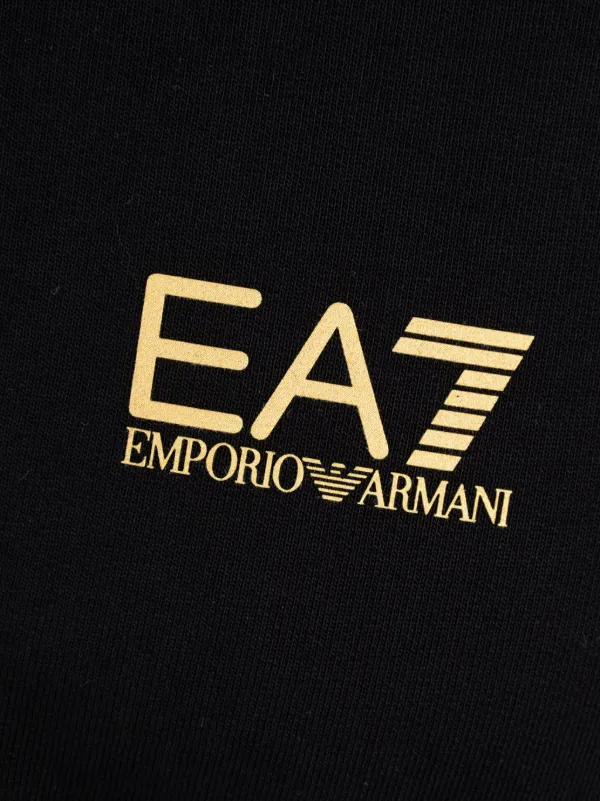 Ea7 Emporio Armani Survetement a Logo Imprime Noir FARFETCH FR
