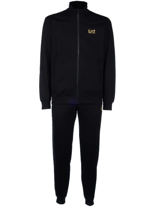 Ea7 Emporio Armani Survetement a Logo Imprime Noir FARFETCH FR