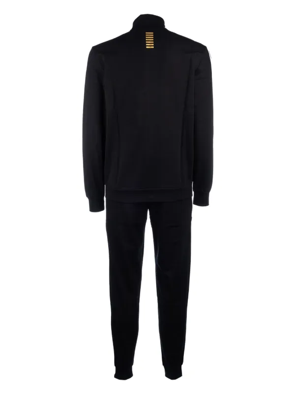 EA7 Emporio Armani - Boys Black Cotton Tracksuit | Childrensalon