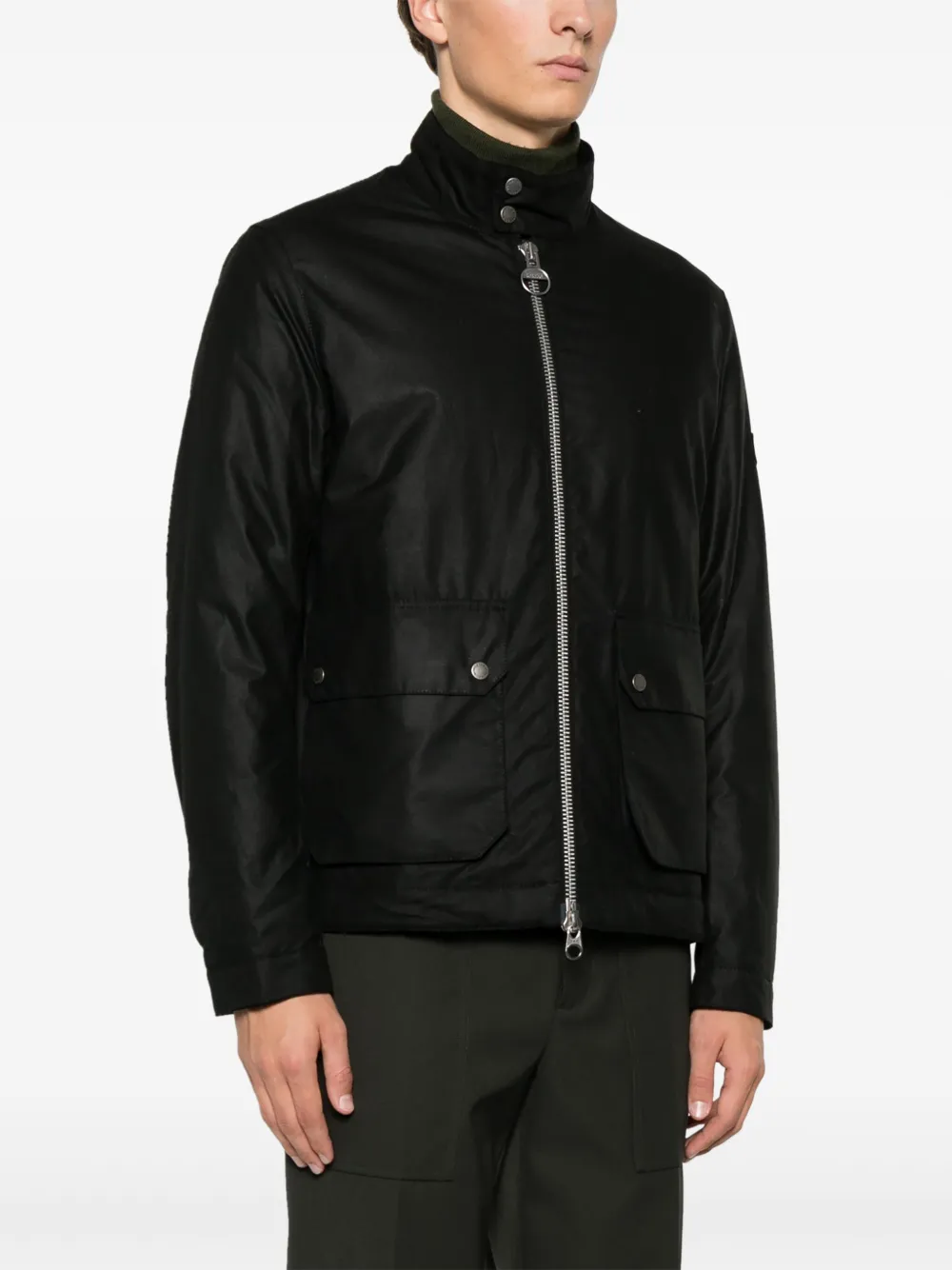 Shop Barbour International Lutlaw Harrington Jacket In Black