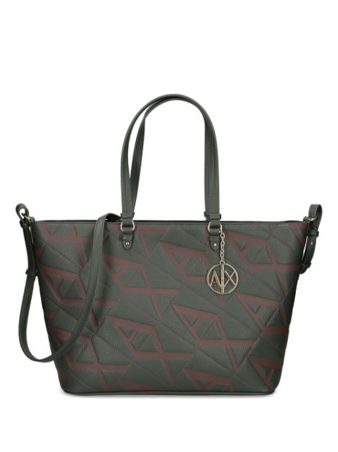 Armani Exchange logo-debossed leather tote bag Women