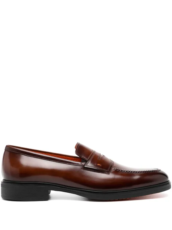 Santoni レザーローファー | ブラウン | FARFETCH JP