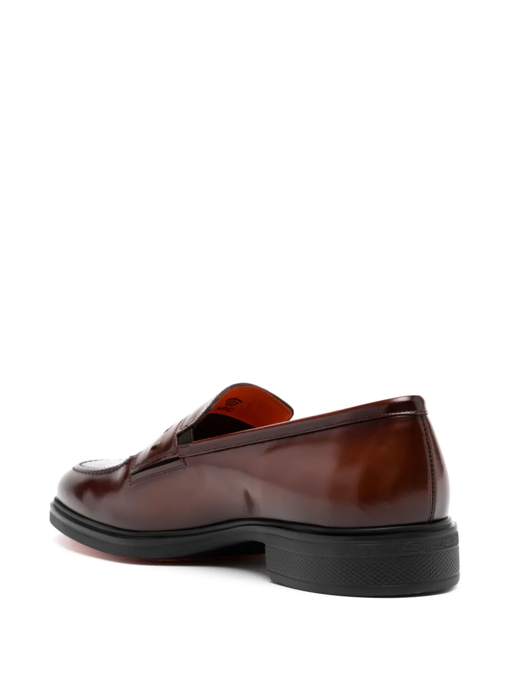 Santoni Leren loafers Bruin