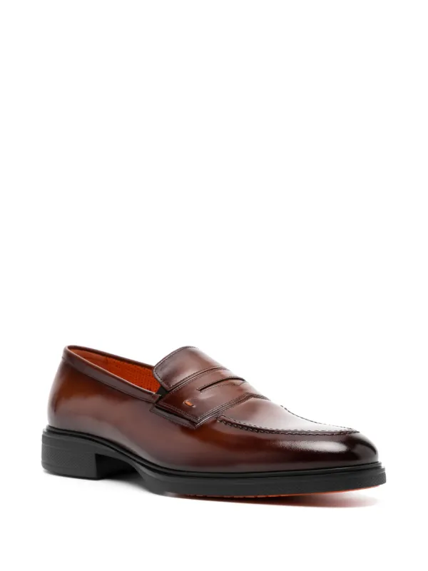 Santoni レザーローファー | ブラウン | FARFETCH JP