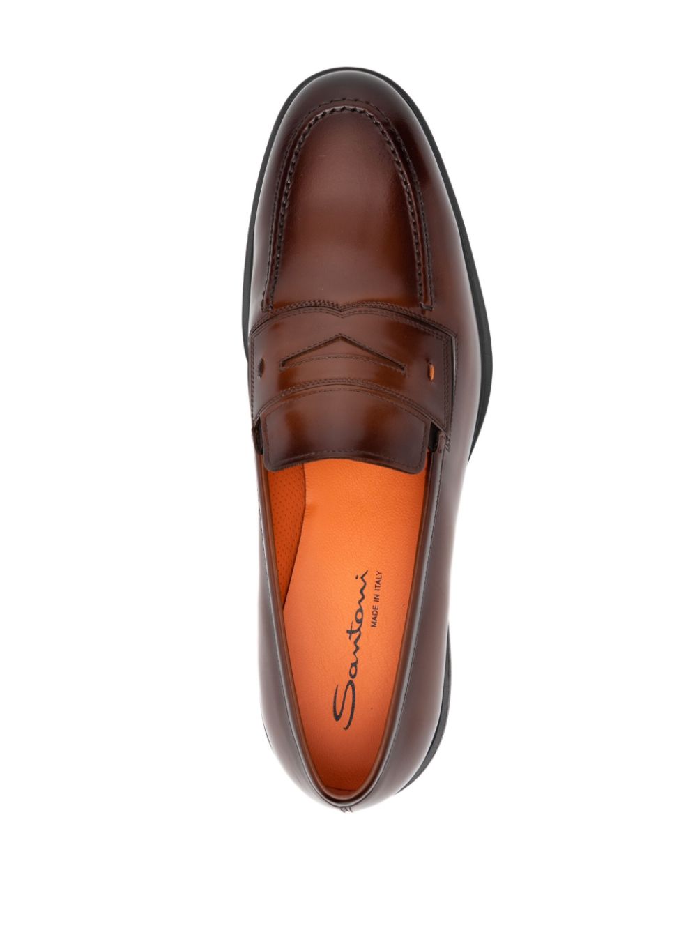 Santoni Leren loafers Bruin