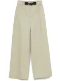 Maje embossed-logo trousers - Green