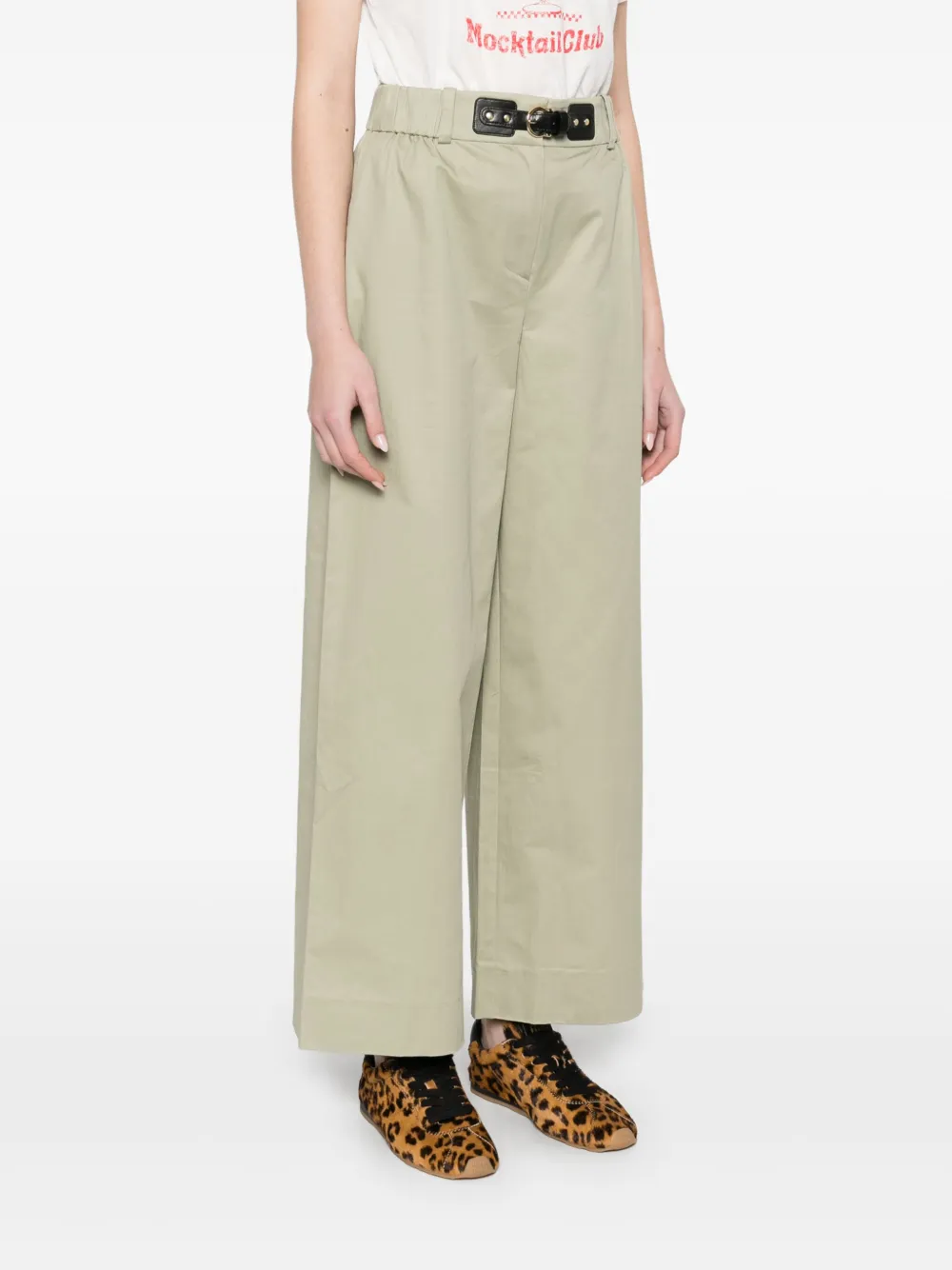 Maje Broek met logo-reliëf Groen