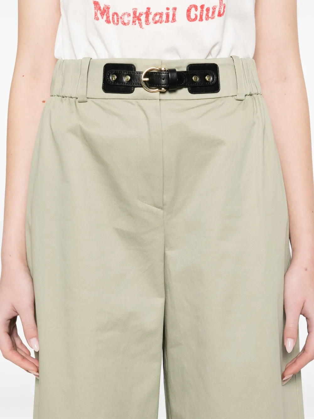 Maje Broek met logo-reliëf Groen