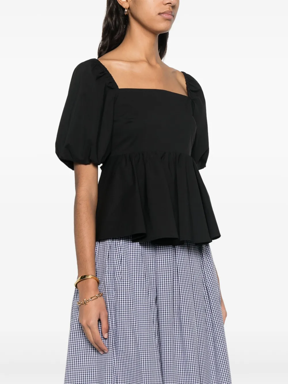 Maje Blouse met pofmouwen Zwart