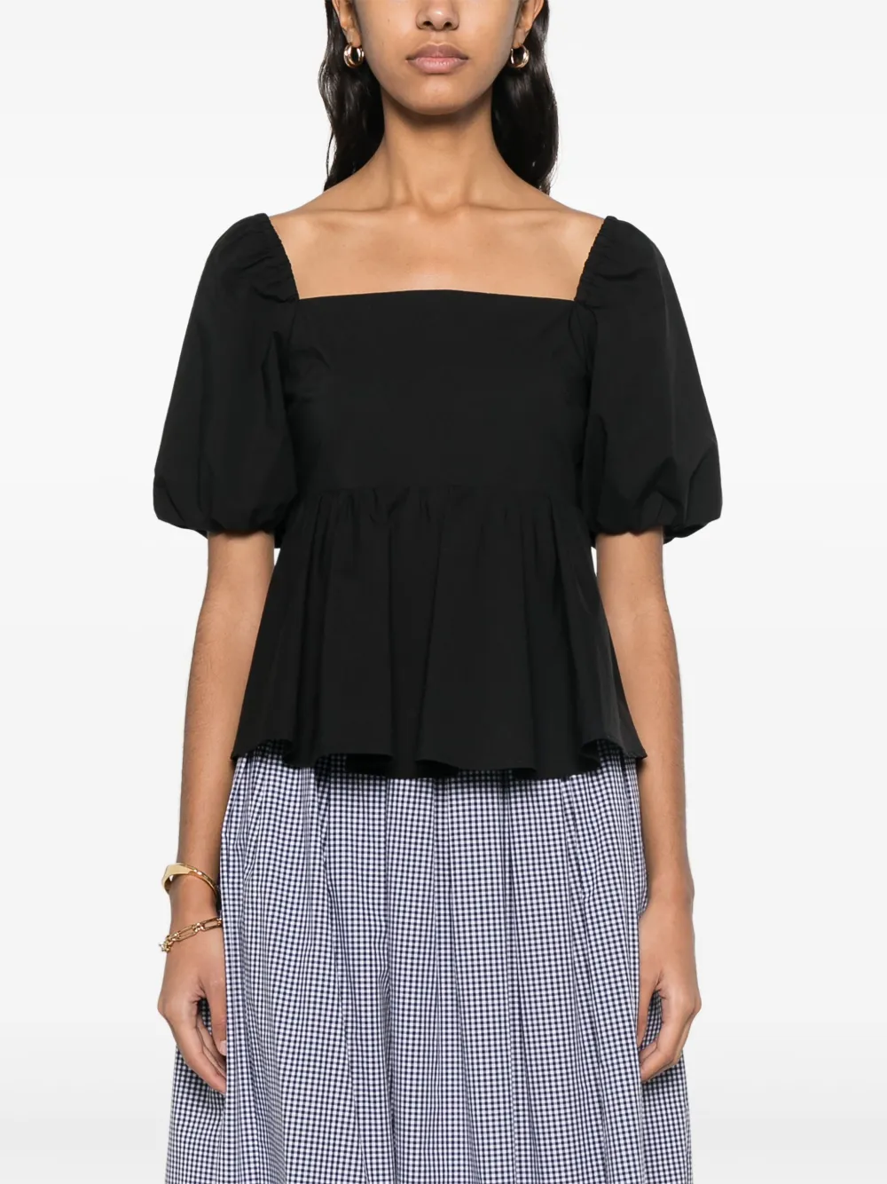 Maje Blouse met pofmouwen Zwart