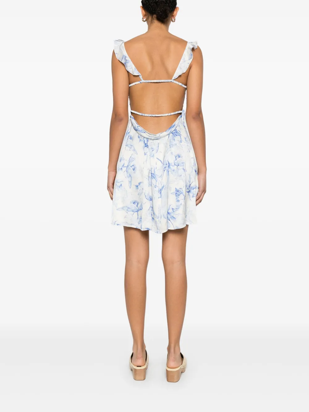 Maje Mini-jurk met bloemenprint Beige