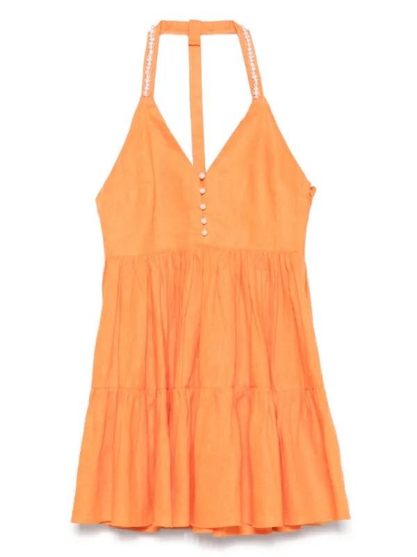 Maje リネンミニドレス | オレンジ | FARFETCH JP