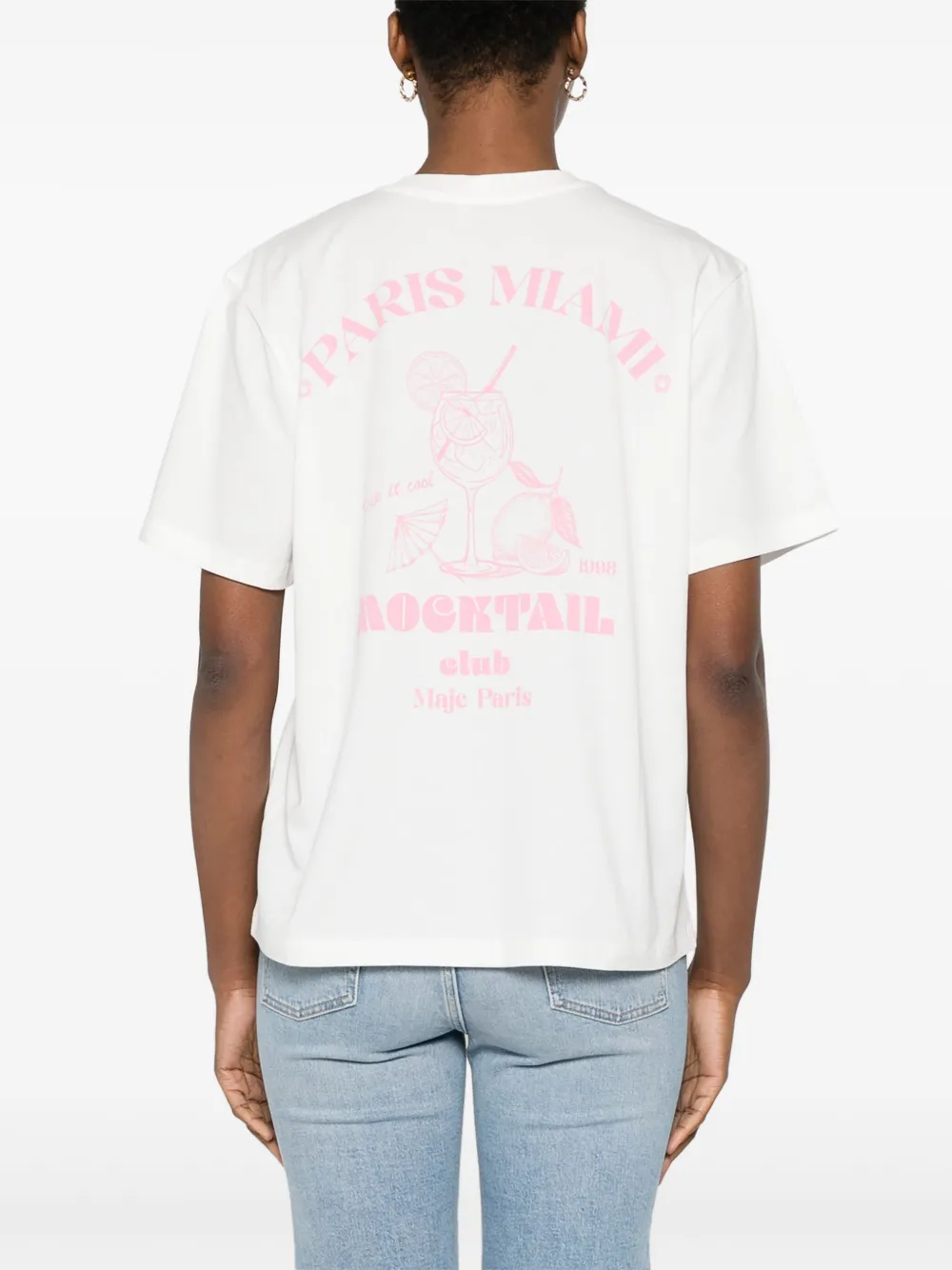 Maje T-shirt met geborduurd logo Wit