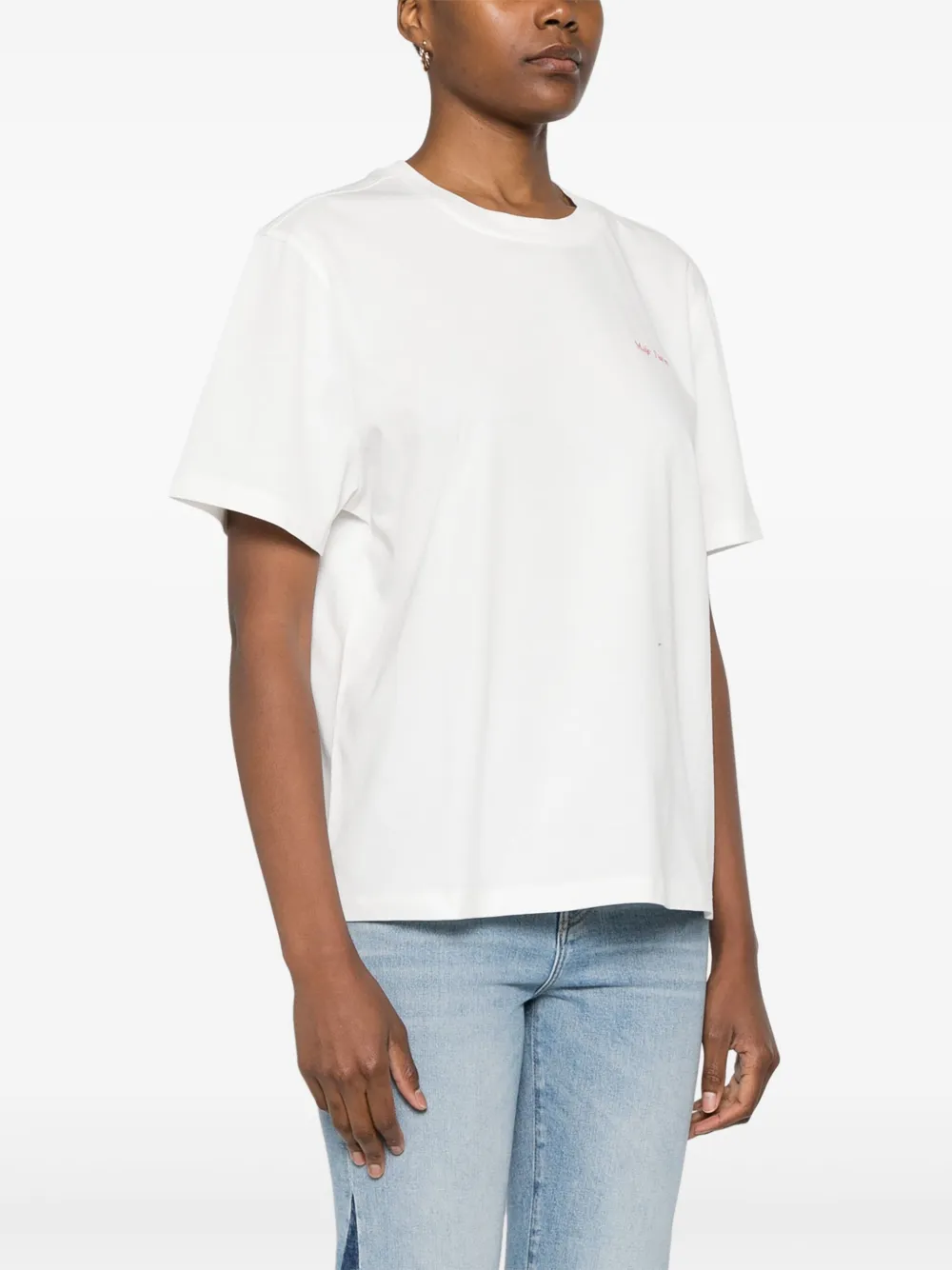 Maje T-shirt met geborduurd logo Wit