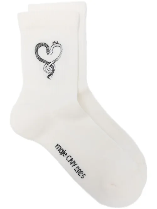 Chaussettes à broderie serpent - Maje - Modalova