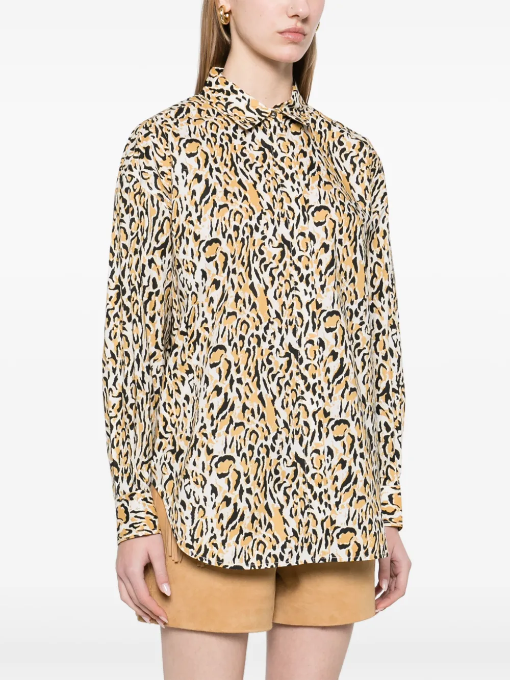 Maje Blouse met luipaardprint Geel