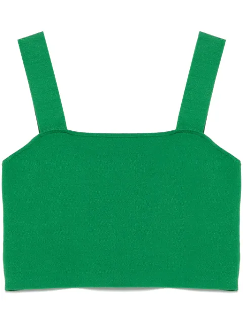 Maje top corto con cuello cuadrado