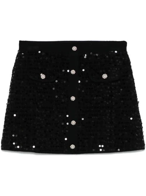 Maje minijupe à sequins - Noir - Maje - Modalova