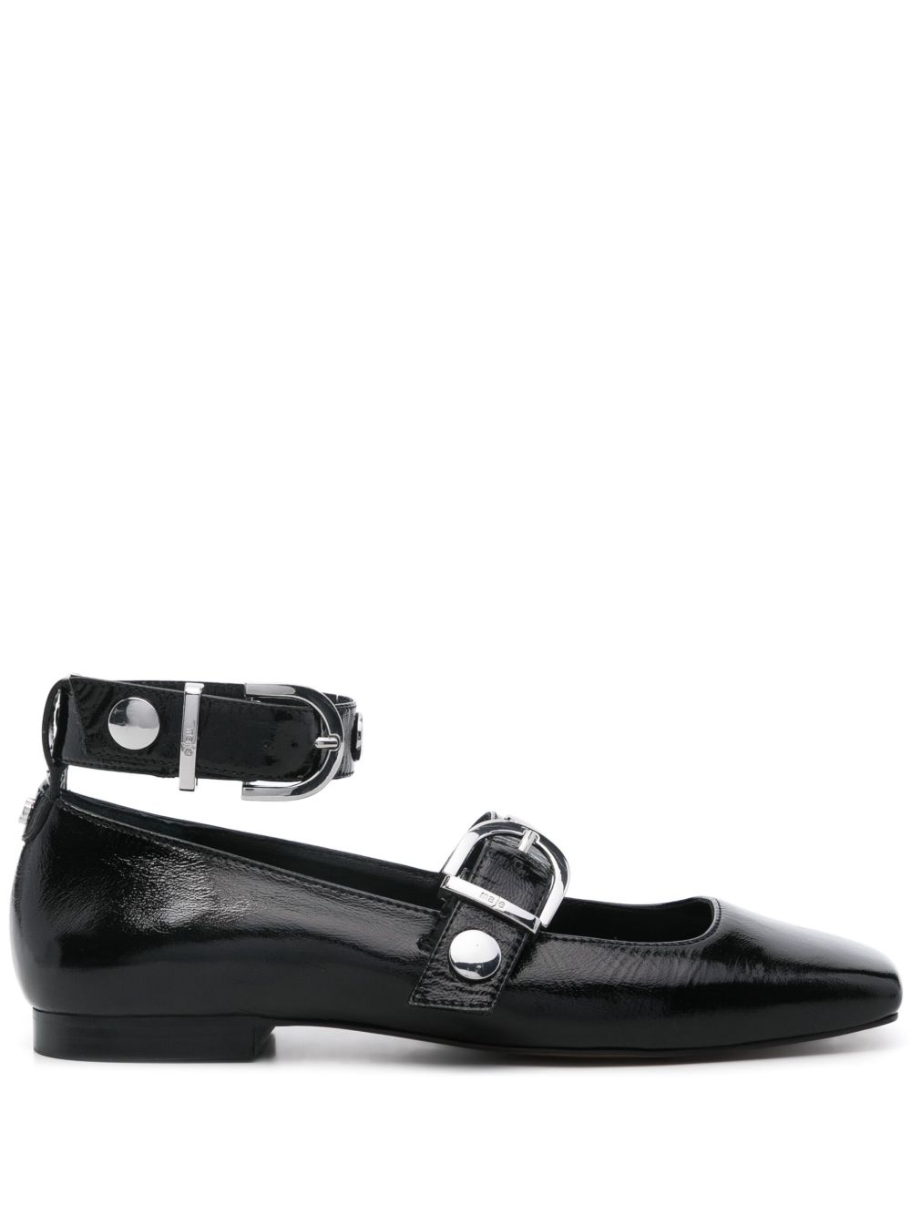 patent-leather ballerina shoes