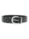 Maje quilted leather belt - Black