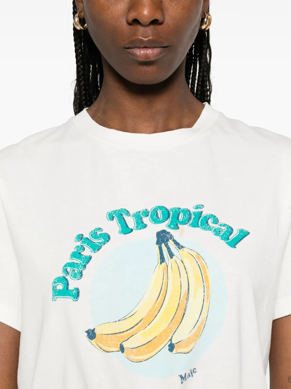 Maje T-shirt met grafische print Wit