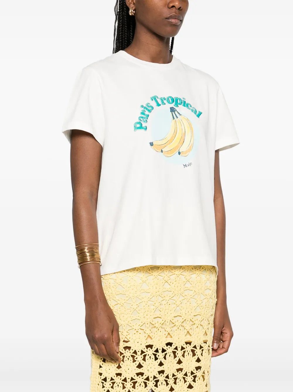 Maje T-shirt met grafische print Wit