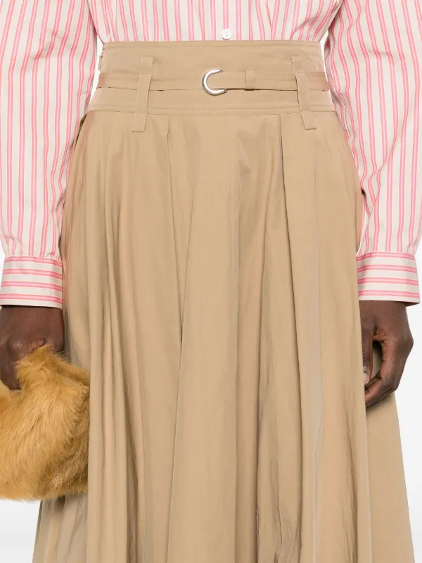Maje Pleated Midi Skirt | Neutrals | FARFETCH