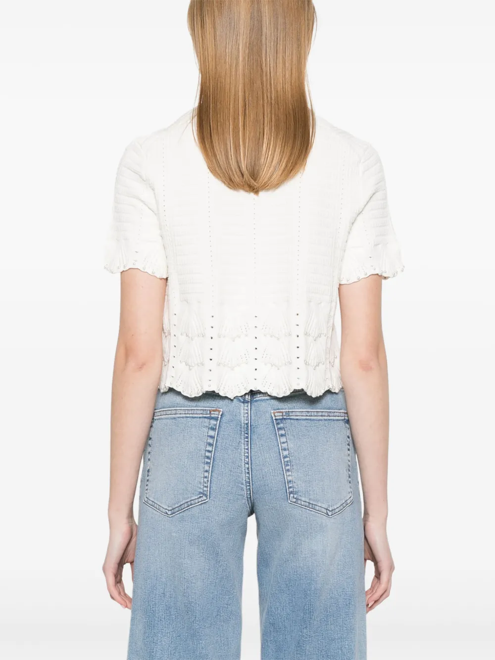 Maje Top met imitatieparel Wit
