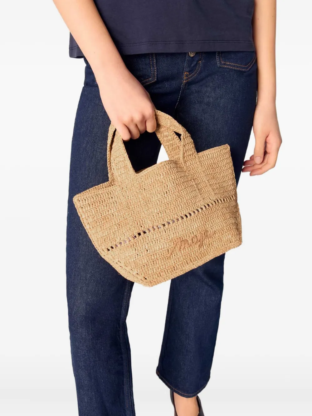 Maje raffia bow mini bag | Image 2