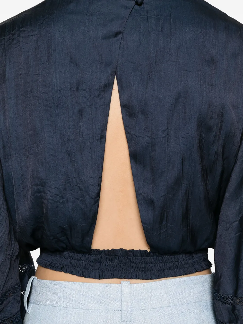 Maje Blouse met ballonmouwen Blauw