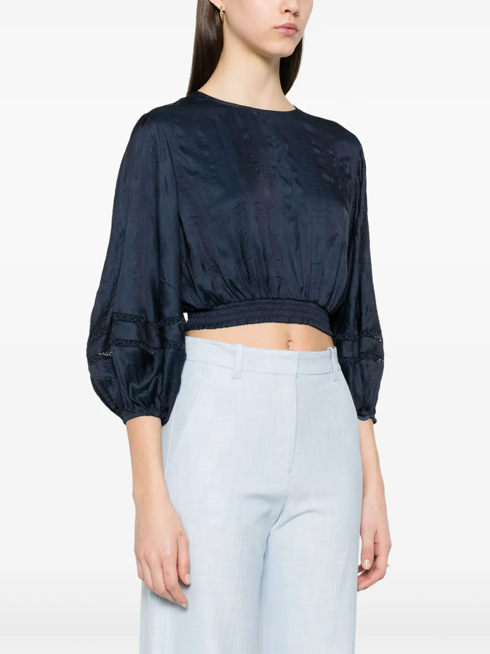 Maje Blouse met ballonmouwen Blauw