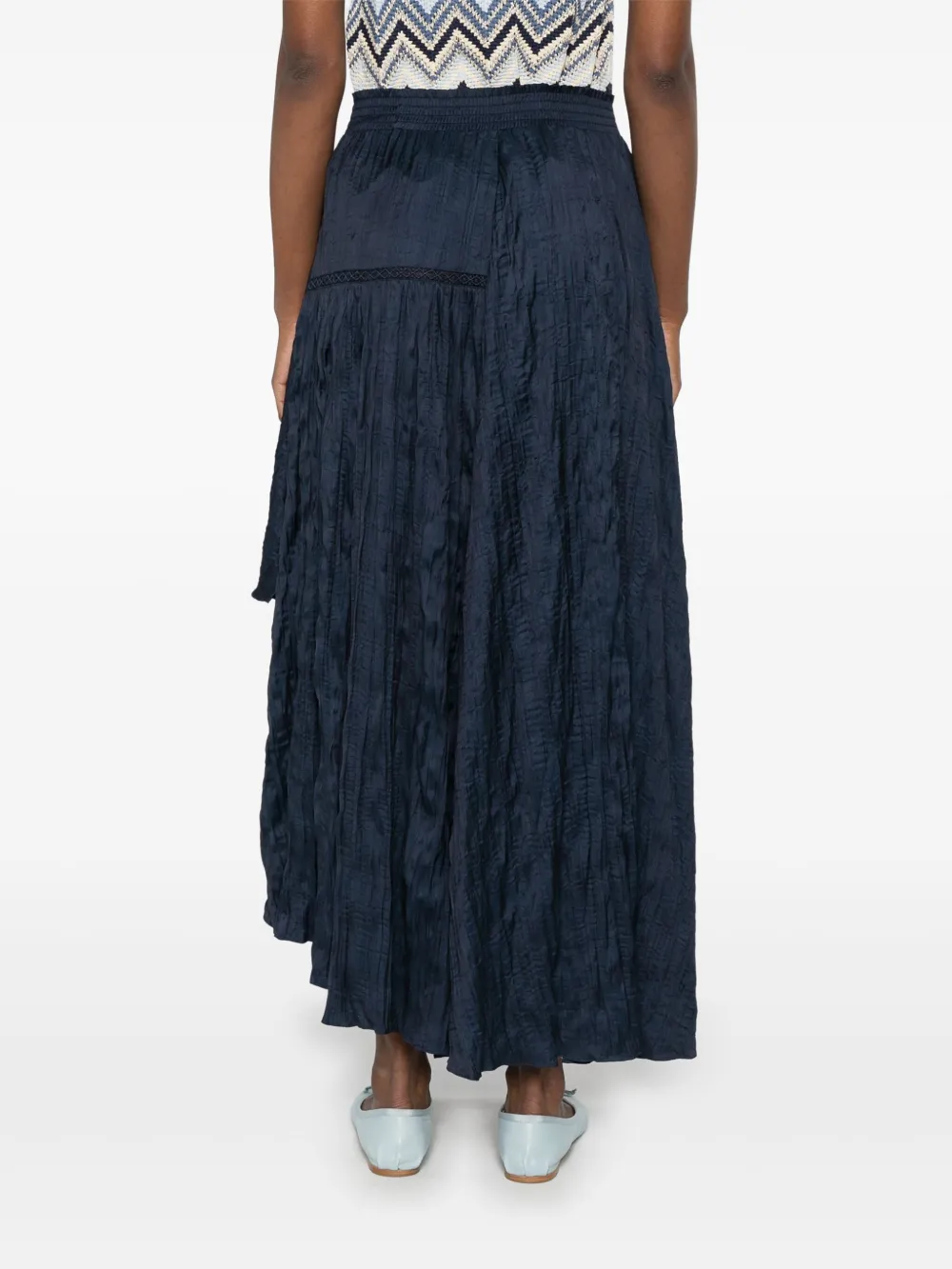 Maje Plissé midi-rok Blauw