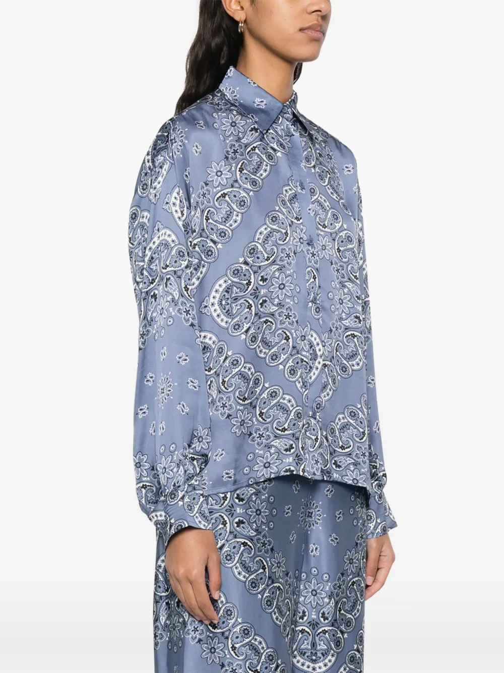 Maje Overhemd met bloemenprint Blauw