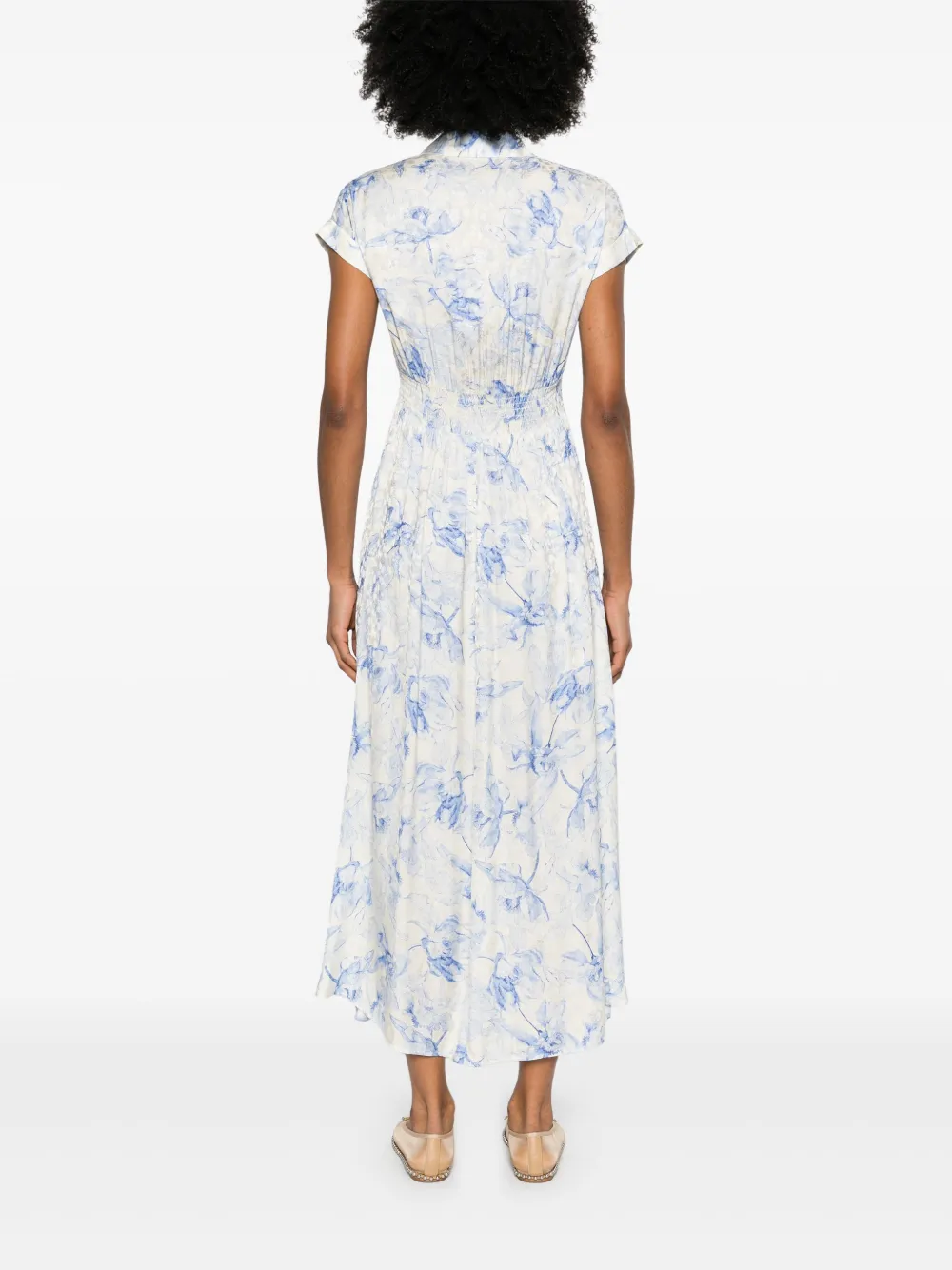 Maje Maxi-jurk met bloemenprint Blauw